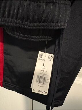 adidas Black and Red Men's Jogger Sweatpants